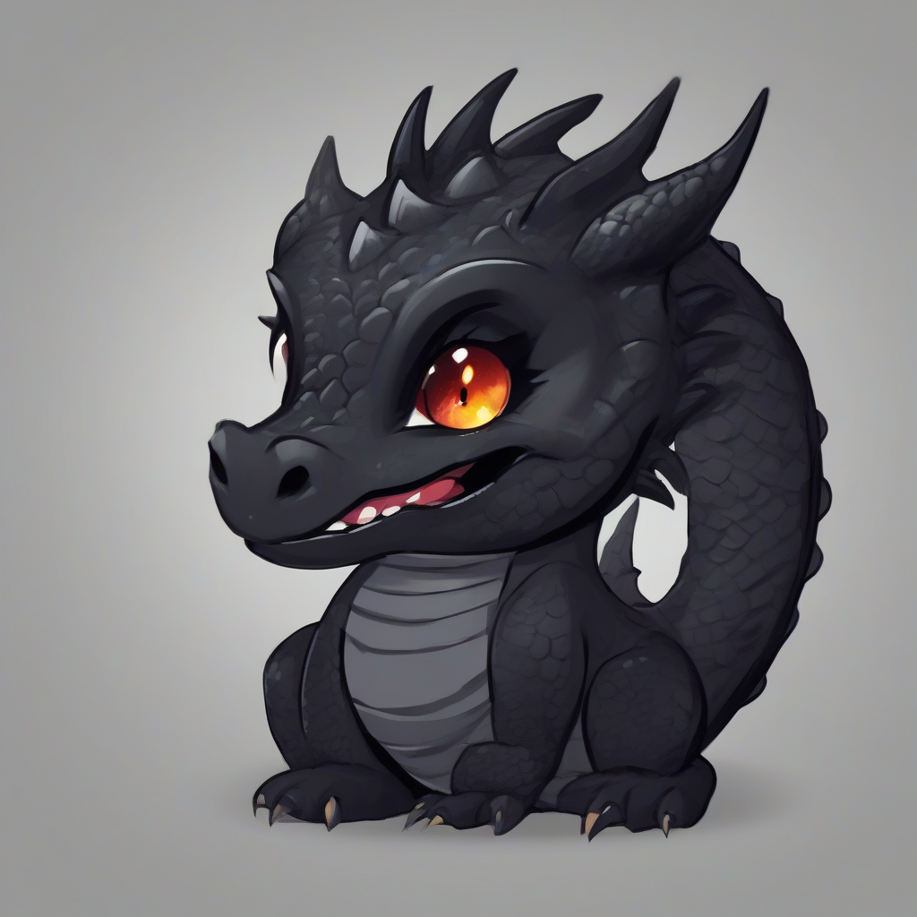 black dragon dark cute bright eyed round face by मुफ्त एआई छवि जनरेटर - बिना लॉगिन के✨ | AIGAZOU