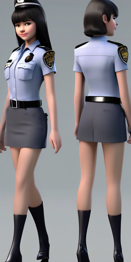 police uniform girl 3d model 17 years old by मुफ्त एआई छवि जनरेटर - बिना लॉगिन के✨ | AIGAZOU