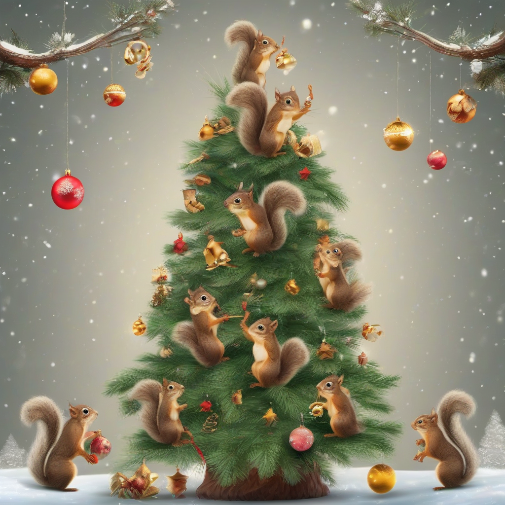 christmas tree decorated with squirrels by Générateur d'images par IA gratuit - Aucune connexion nécessaire✨ | AIGAZOU