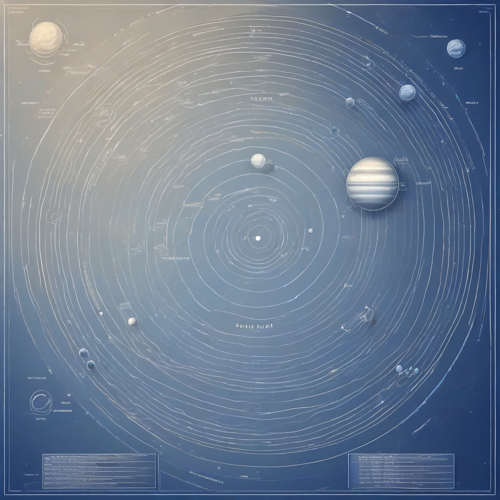 solar system map blue theme by मुफ्त एआई छवि जनरेटर - बिना लॉगिन के✨ | AIGAZOU