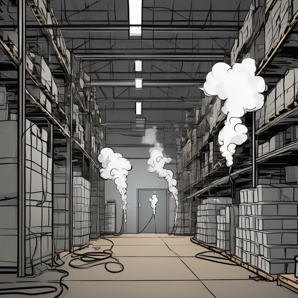 warehouse wiring short smoke comic style by Free AI Image Generator & Maker - No login required✨ | AIGAZOU