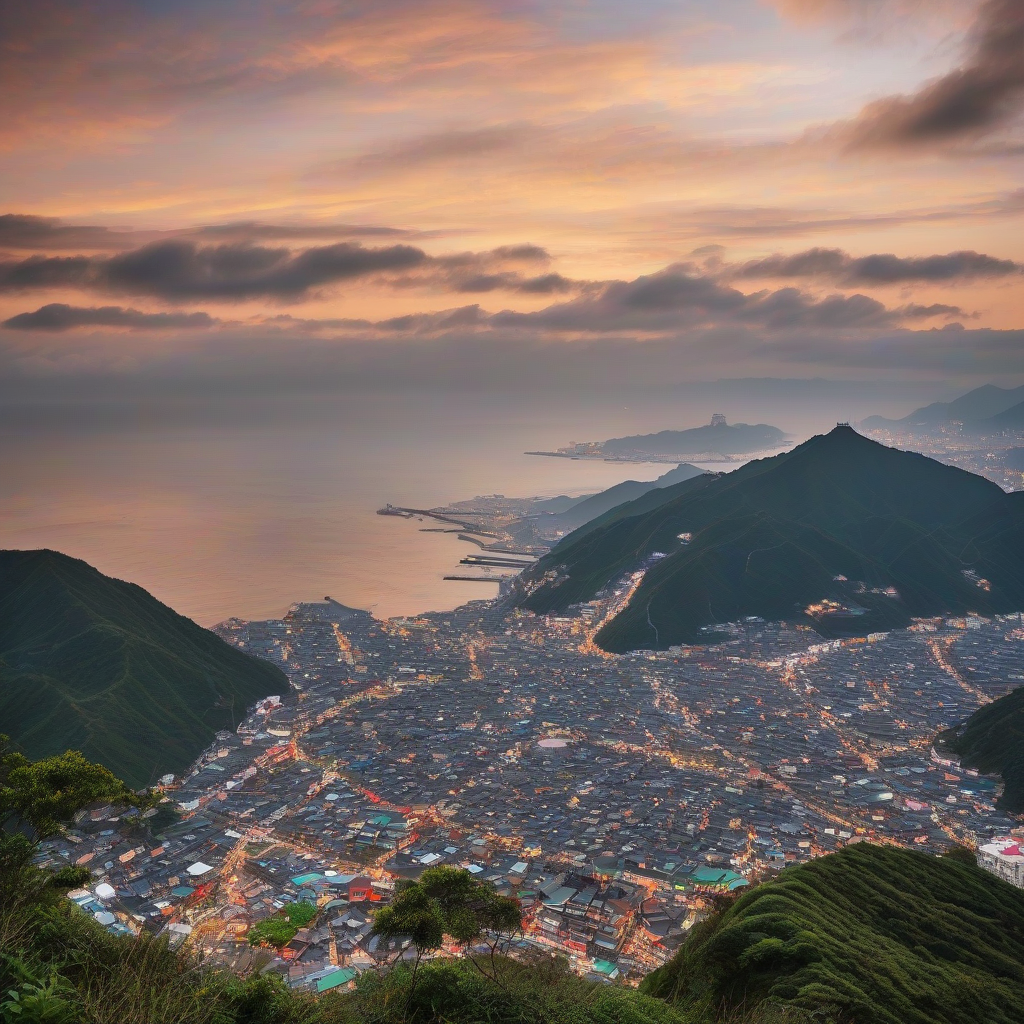 jiufen location unparalleled mountain sea views by मुफ्त एआई छवि जनरेटर - बिना लॉगिन के✨ | AIGAZOU