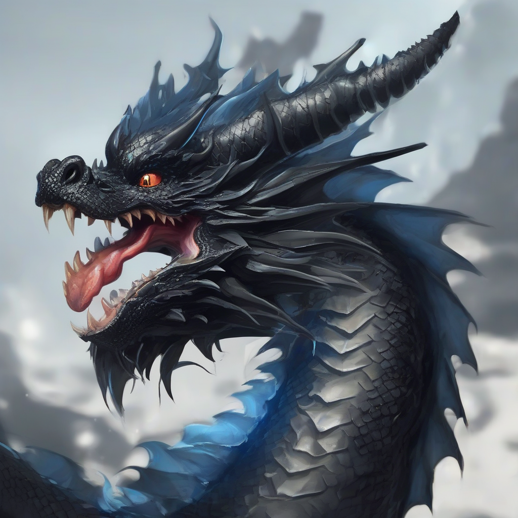 black dragon very cute bright eyed round face blue by मुफ्त एआई छवि जनरेटर - बिना लॉगिन के✨ | AIGAZOU