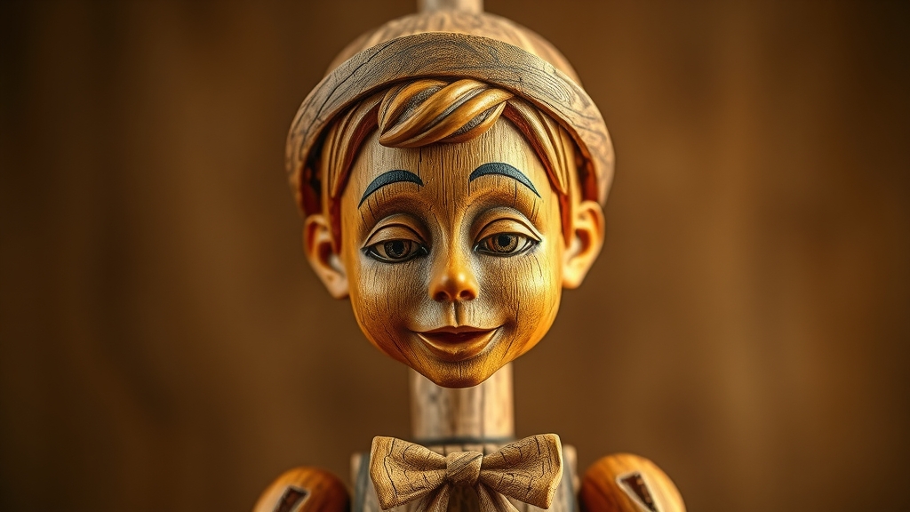 handcrafted wooden pinocchio figure by मुफ्त एआई छवि जनरेटर - बिना लॉगिन के✨ | AIGAZOU