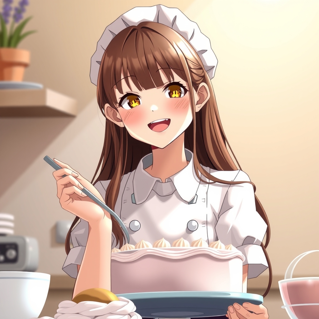 a beautiful 17 year old girl making a cake by Générateur d'images par IA gratuit - Aucune connexion nécessaire✨ | AIGAZOU