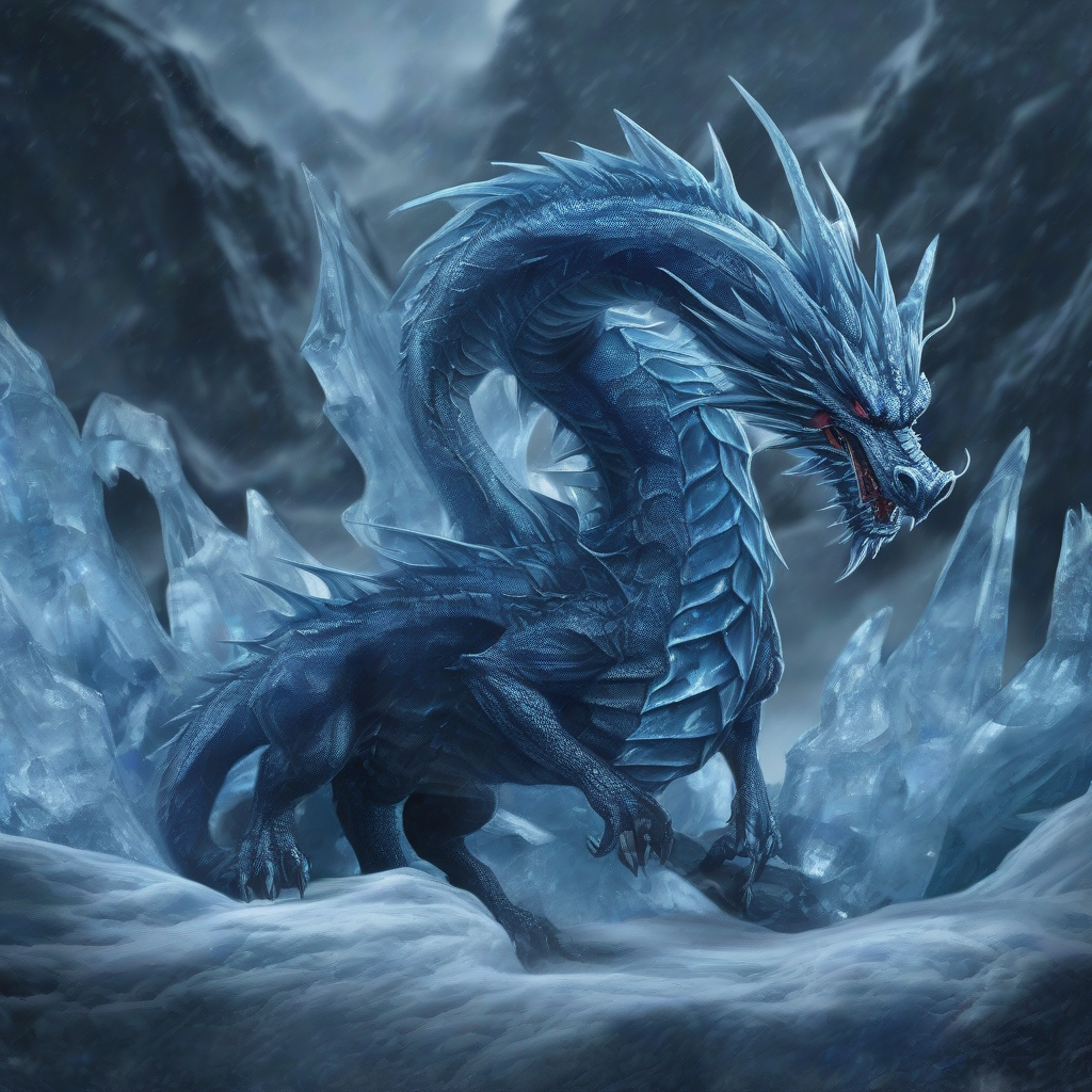 blue dragon ice dark by Free AI Image Generator & Maker - No login required✨ | AIGAZOU