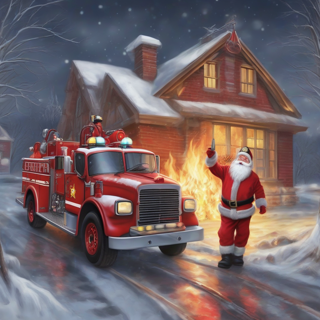 santa claus birthday celebration fire department by मुफ्त एआई छवि जनरेटर - बिना लॉगिन के✨ | AIGAZOU