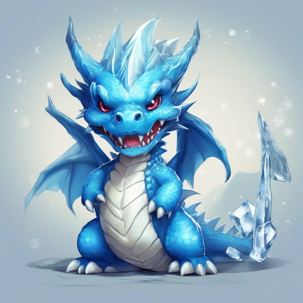 blue dragon ice chibi by मुफ्त एआई छवि जनरेटर - बिना लॉगिन के✨ | AIGAZOU