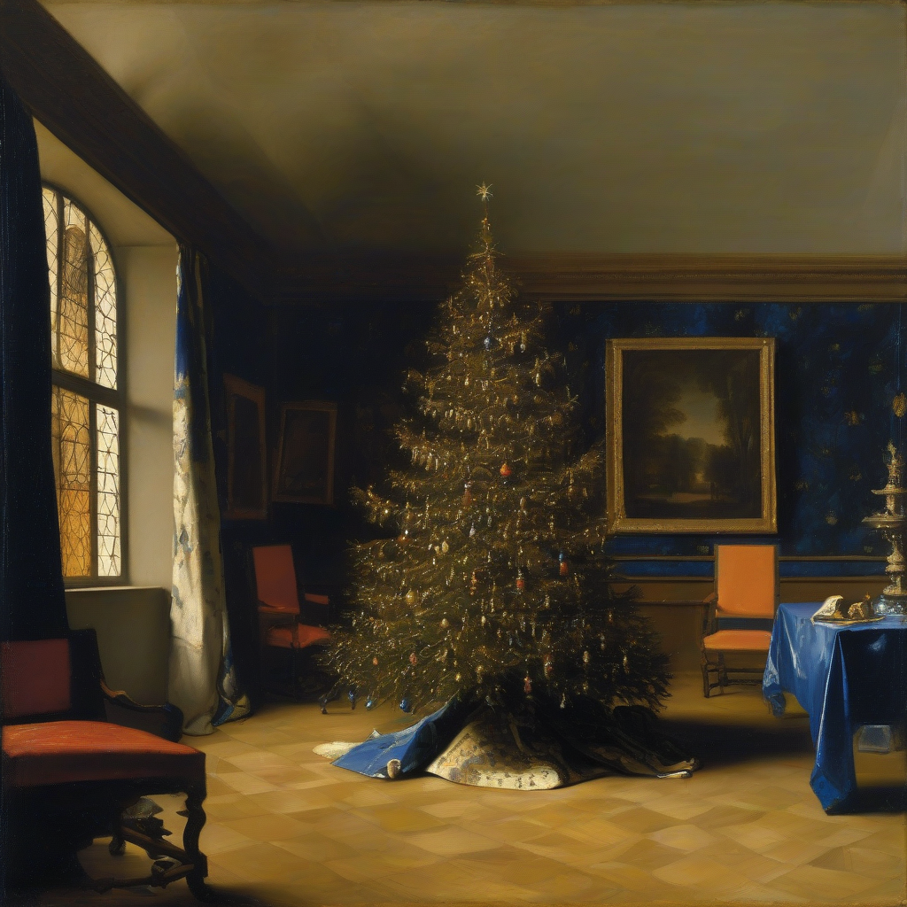 painting by johannes vermeer the christmas tree by Free AI Image Generator & Maker - No login required✨ | AIGAZOU