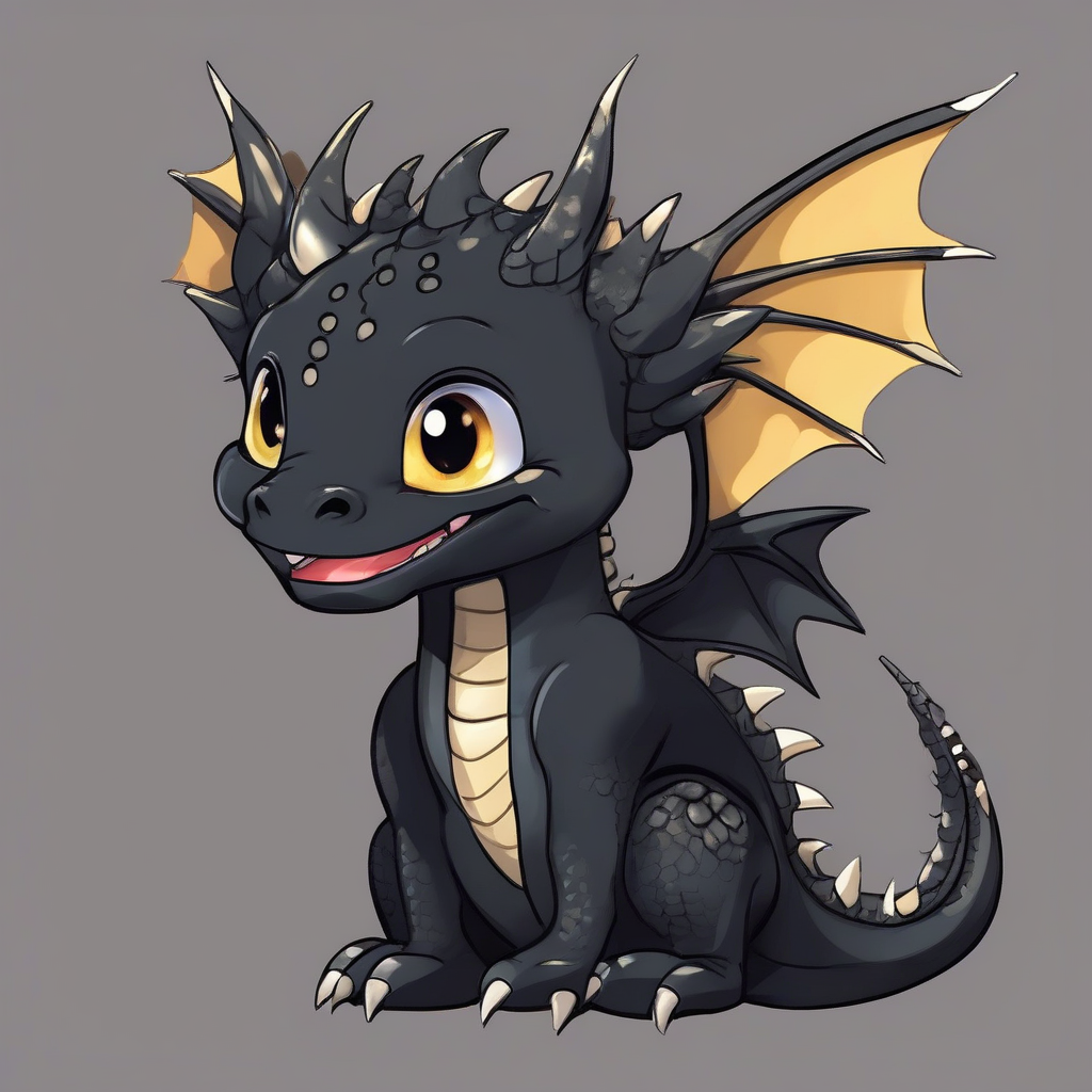 black dragon very cute bright eyed round face by Free AI Image Generator & Maker - No login required✨ | AIGAZOU