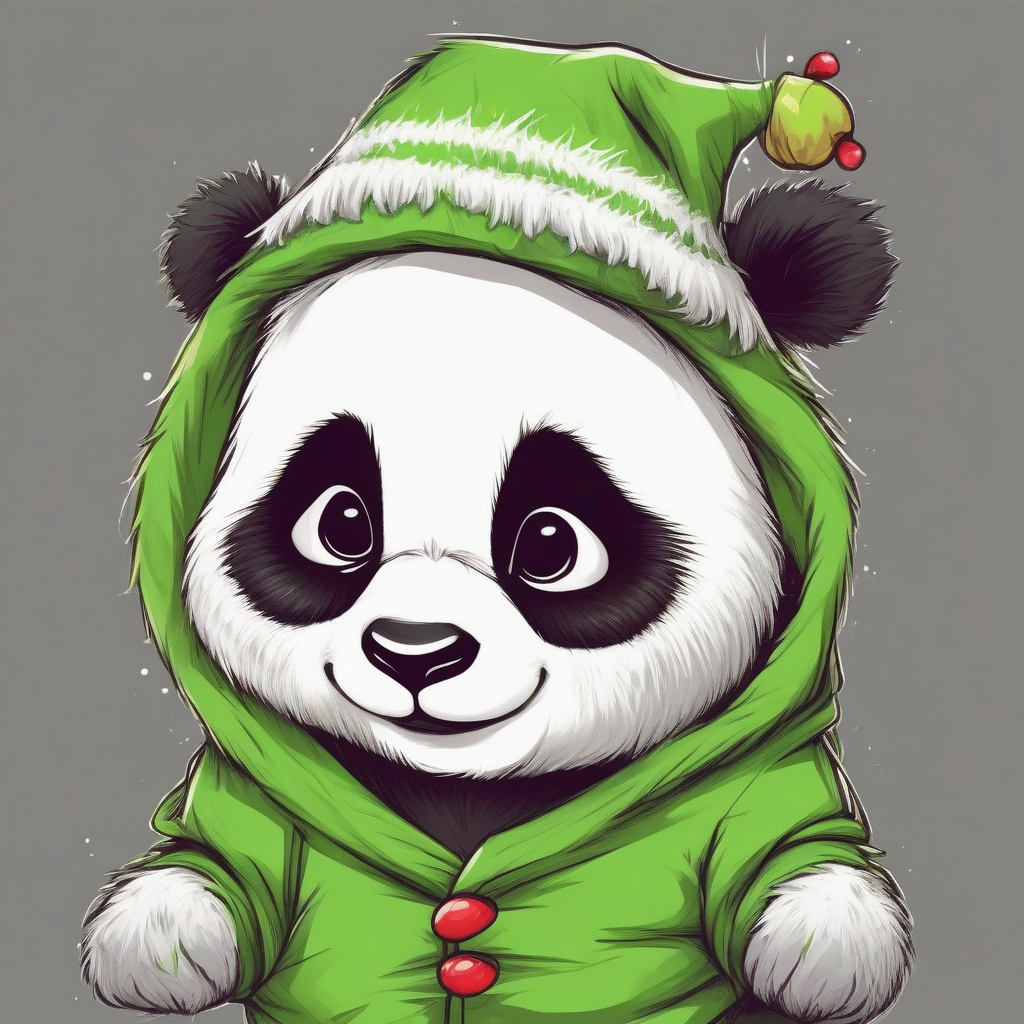 cute little panda dressed as grinch by मुफ्त एआई छवि जनरेटर - बिना लॉगिन के✨ | AIGAZOU