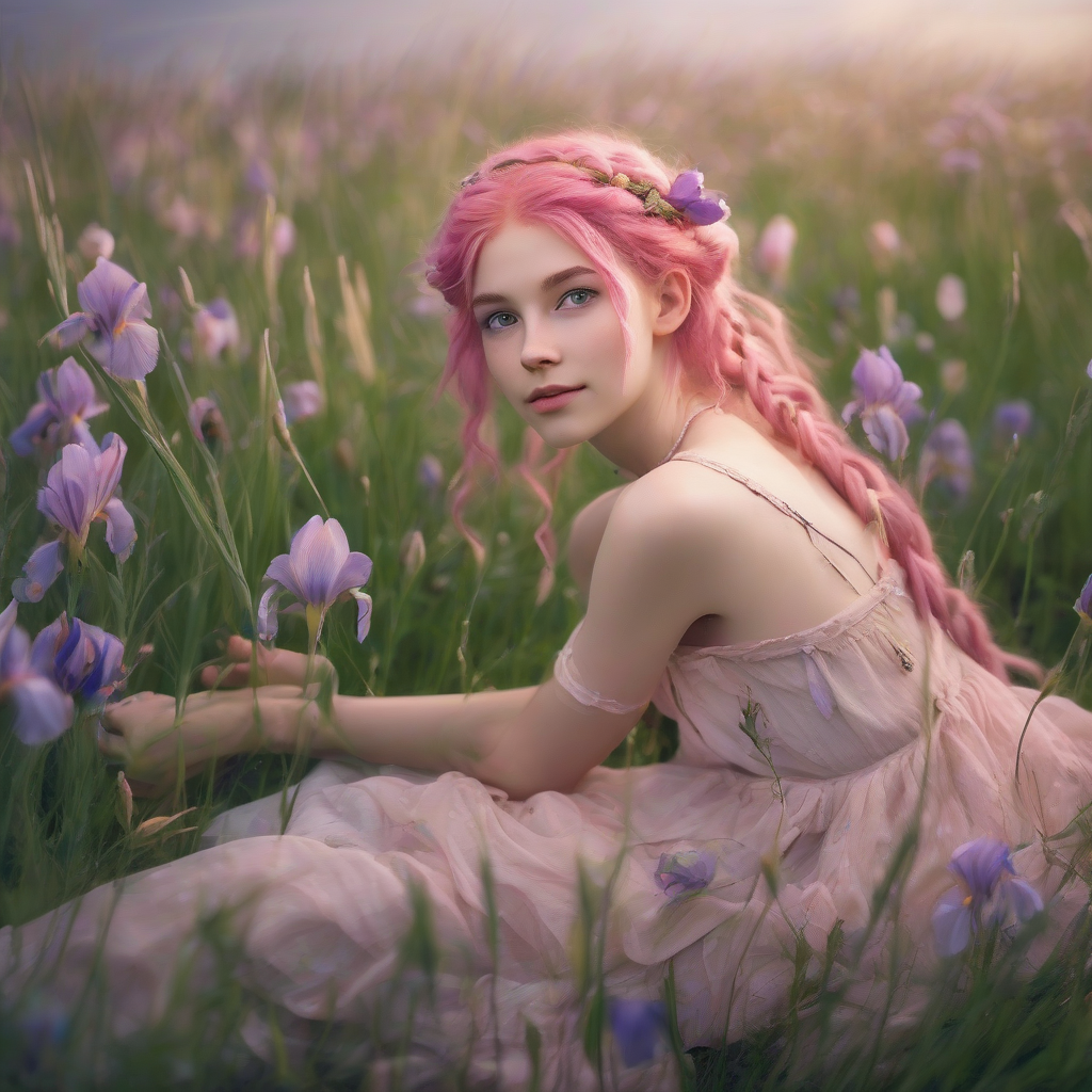 high quality field of flowers girl fairy by Générateur d'images par IA gratuit - Aucune connexion nécessaire✨ | AIGAZOU