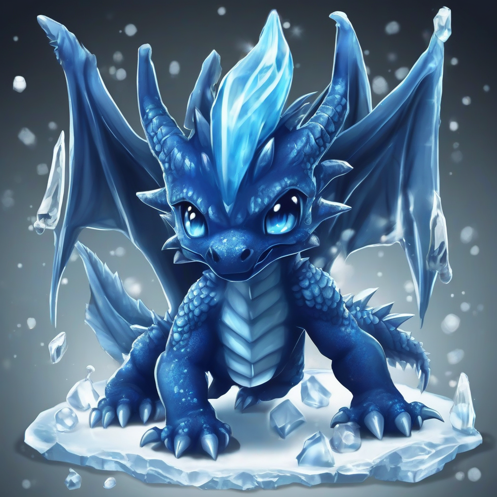 blue dragon ice chibi dark by मुफ्त एआई छवि जनरेटर - बिना लॉगिन के✨ | AIGAZOU