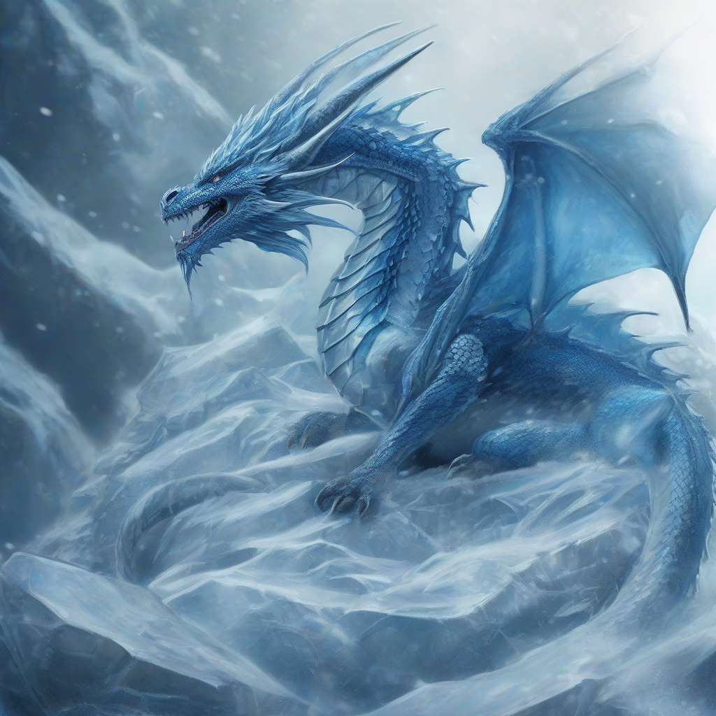 blue ice dragon by 免费AI图像生成工具 | AIGAZOU