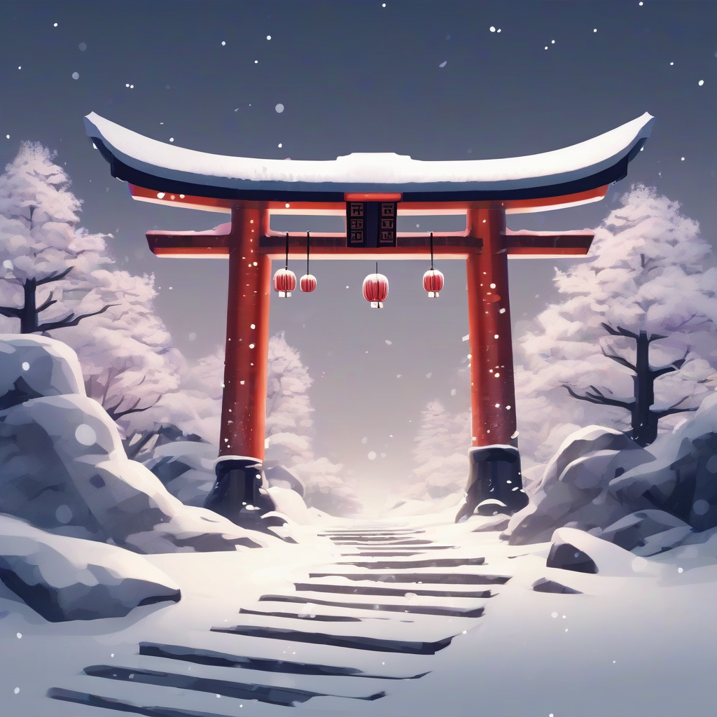 fantasy snow torii illustration by मुफ्त एआई छवि जनरेटर - बिना लॉगिन के✨ | AIGAZOU