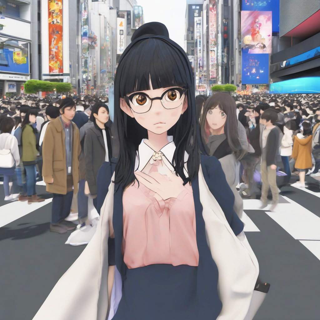 christmas night shibuya scramble crossing 3d girl waiting by मुफ्त एआई छवि जनरेटर - बिना लॉगिन के✨ | AIGAZOU