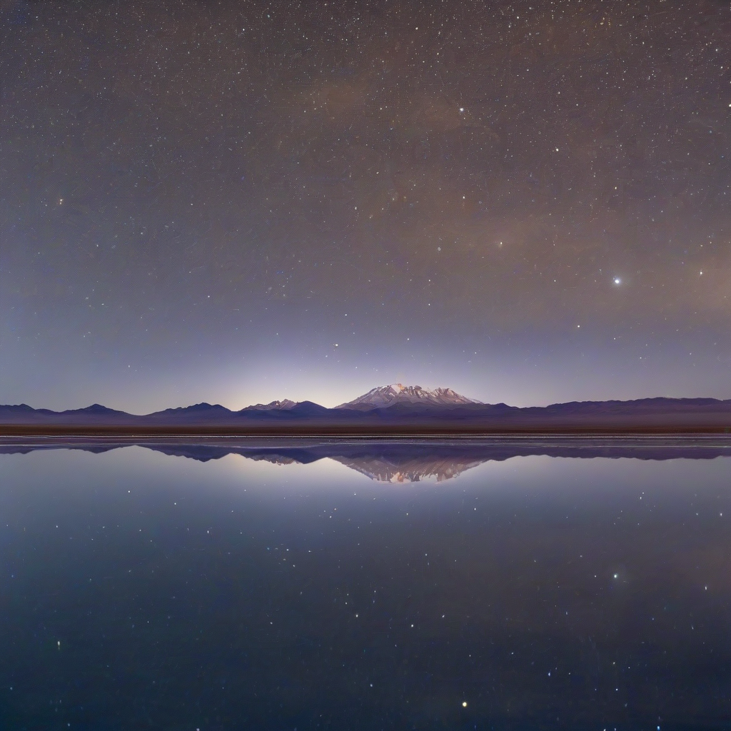starry sky reflects on uyuni salt flat by Free AI Image Generator & Maker - No login required✨ | AIGAZOU