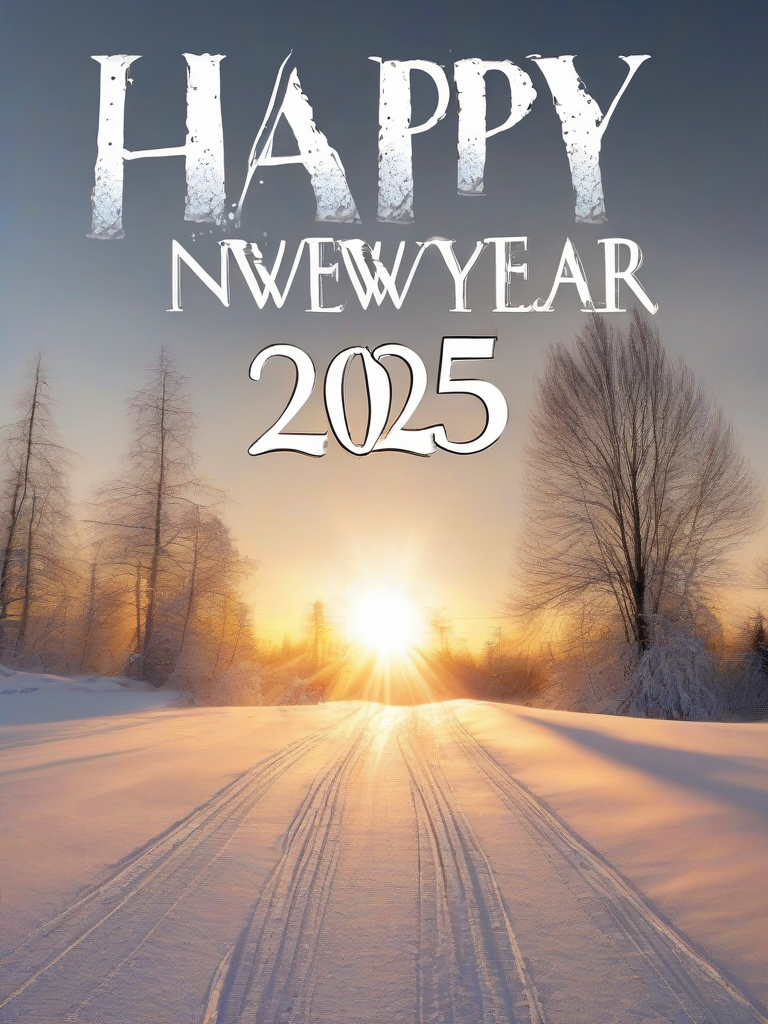 radiant sunrise over snowy landscape happy new year by Free AI Image Generator & Maker - No login required✨ | AIGAZOU