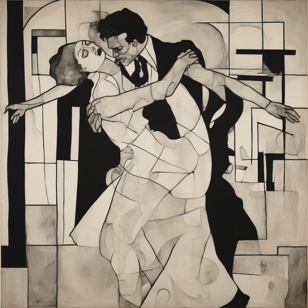 tango dancing beautiful woman black white schiele art deco kandinsky by Free AI Image Generator & Maker - No login required✨ | AIGAZOU