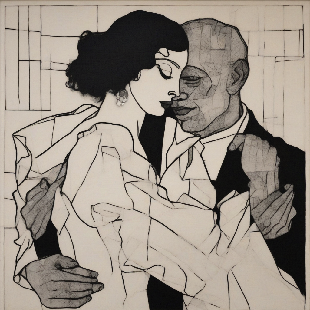tango dancing beautiful woman black white schiele art deco picasso by Free AI Image Generator & Maker - No login required✨ | AIGAZOU