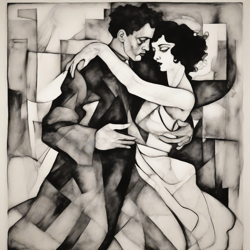 tango dancing beautiful woman black white schiele art deco kandinsky by Free AI Image Generator & Maker - No login required✨ | AIGAZOU