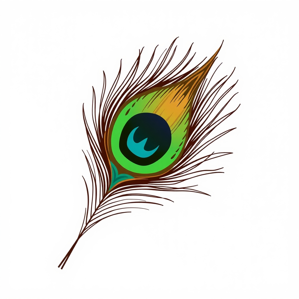 easy drawing of a peacock feather by Free AI Image Generator & Maker - No login required✨ | AIGAZOU