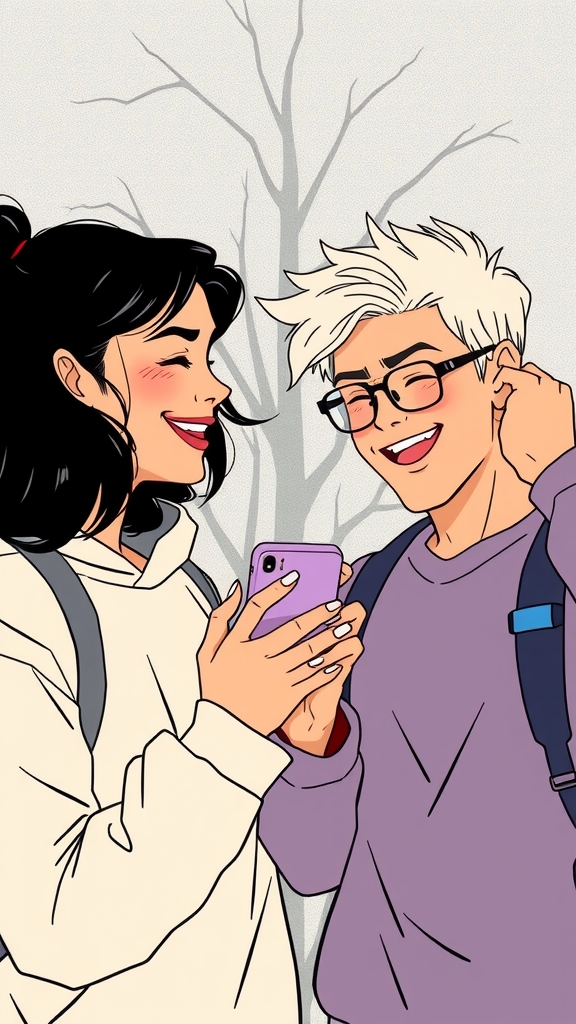 mobile phone with friend by Free AI Image Generator & Maker - No login required✨ | AIGAZOU