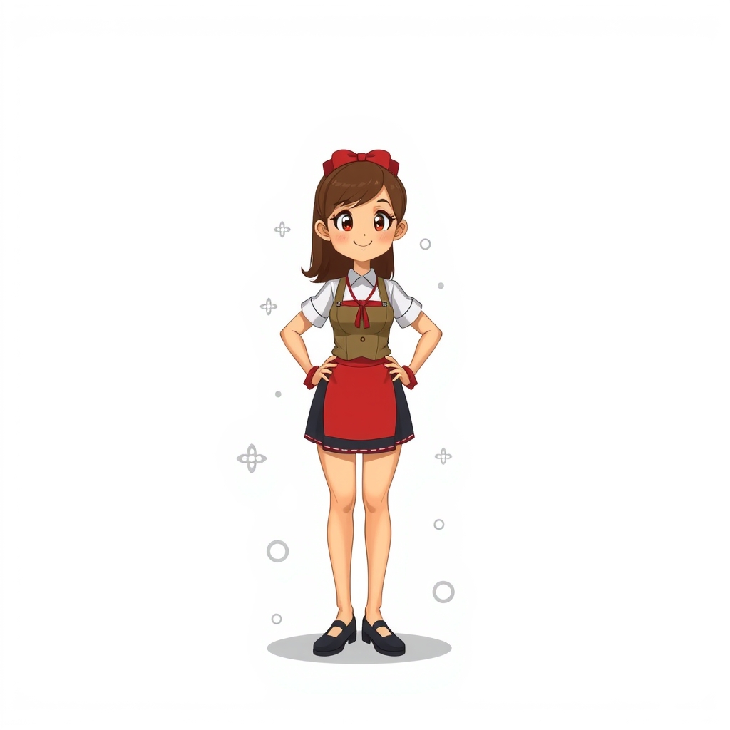 mg style cartoon restaurant waitress girl splits legs by Free AI Image Generator & Maker - No login required✨ | AIGAZOU