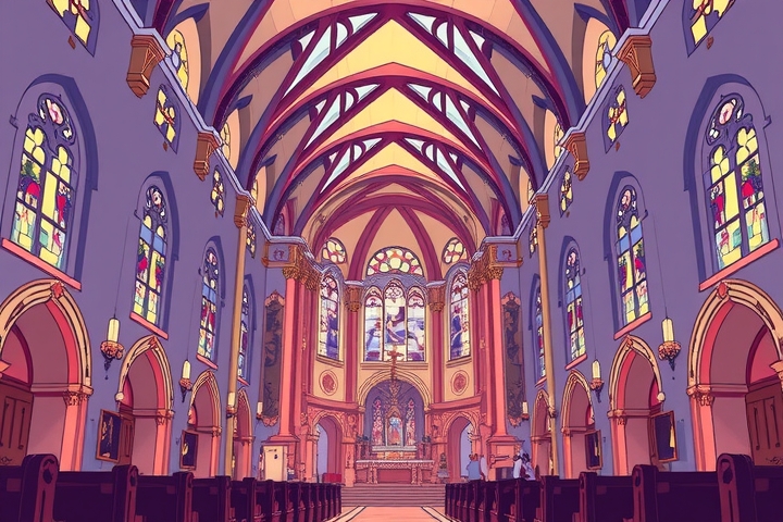 inside the church by Free AI Image Generator & Maker - No login required✨ | AIGAZOU