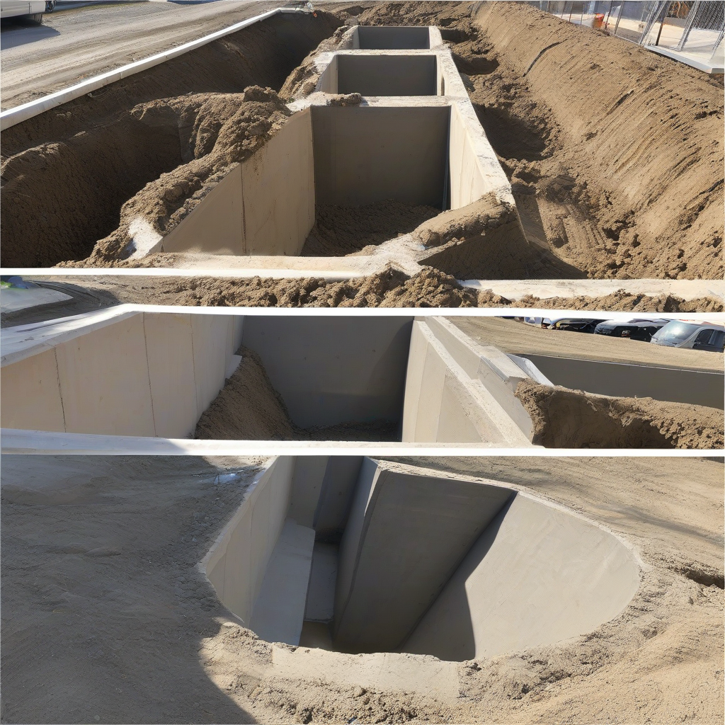 fat trough concrete backfill construction photos by Free AI Image Generator & Maker - No login required✨ | AIGAZOU