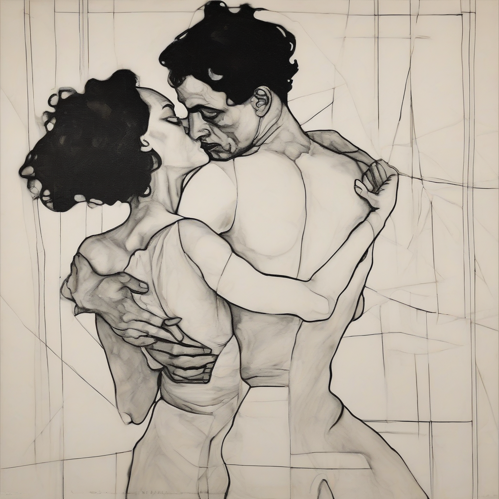 tango dancing beautiful woman black white schiele art deco picasso by Free AI Image Generator & Maker - No login required✨ | AIGAZOU