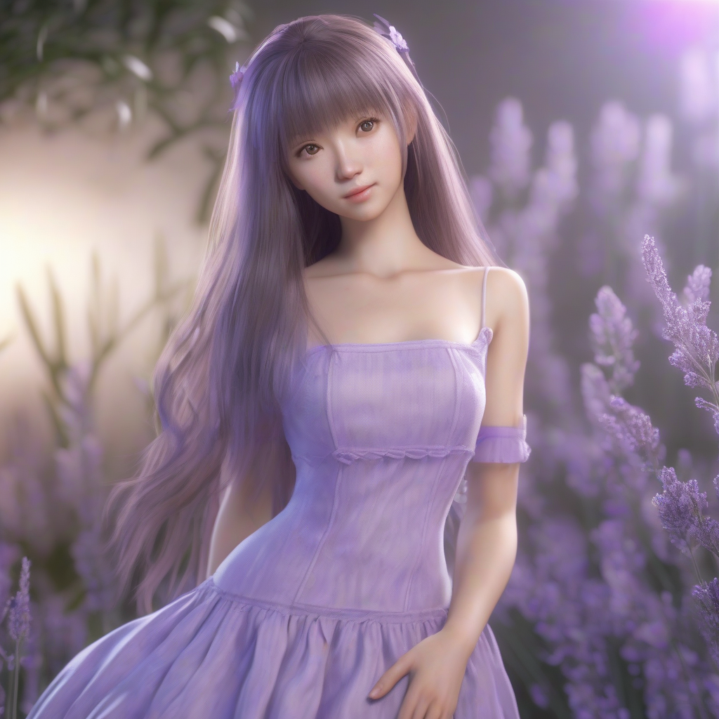japanese woman in lavender dress at night party by Free AI Image Generator & Maker - No login required✨ | AIGAZOU