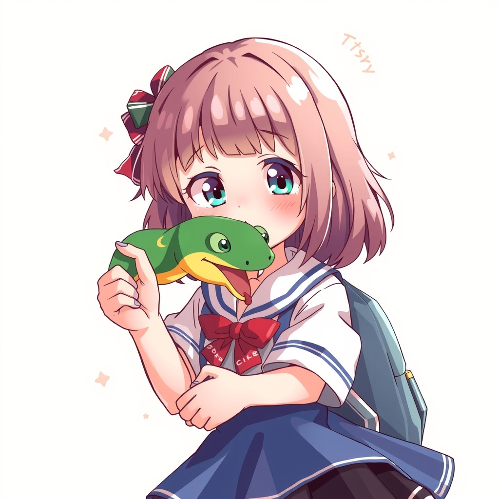 cute girl elementary student snake anime by Free AI Image Generator & Maker - No login required✨ | AIGAZOU
