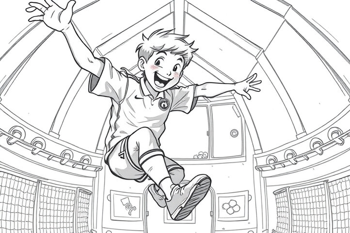 happy german boy jumping in jumphouse with white bayern munich jersey by Free AI Image Generator & Maker - No login required✨ | AIGAZOU