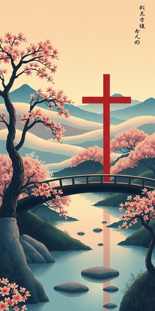 christian poster japanese audience ukiyo e style by Generatore di immagini AI gratuito - Nessuna registrazione richiesta✨ | AIGAZOU