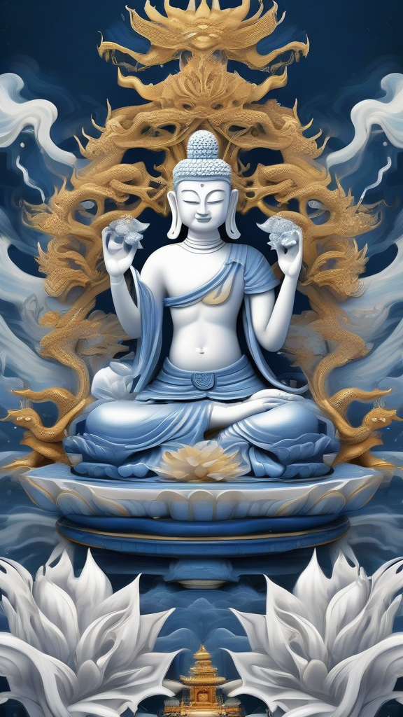 buddha dragon surreal art hindu chinese painting by Free AI Image Generator & Maker - No login required✨ | AIGAZOU