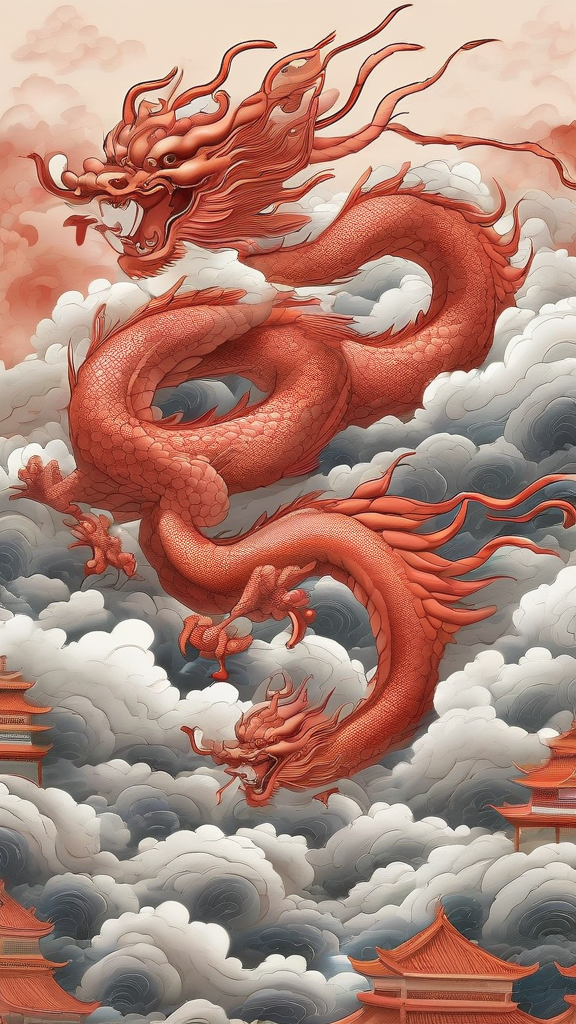 fantastical dragons phoenixes swirling clouds mystical porcelain by Free AI Image Generator & Maker - No login required✨ | AIGAZOU