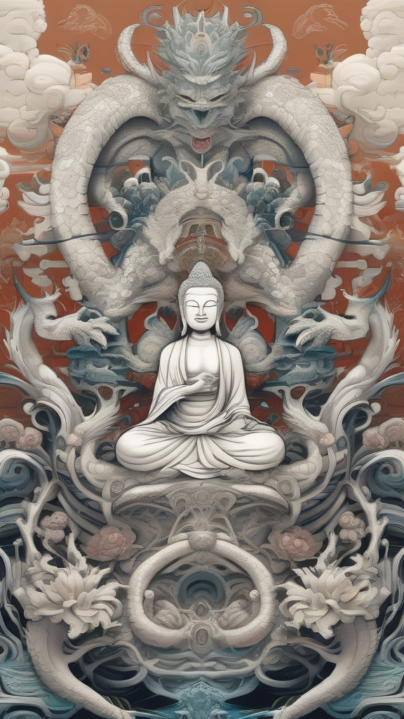buddha singularity dragon warrior tattoo fantasy surrealism by Free AI Image Generator & Maker - No login required✨ | AIGAZOU