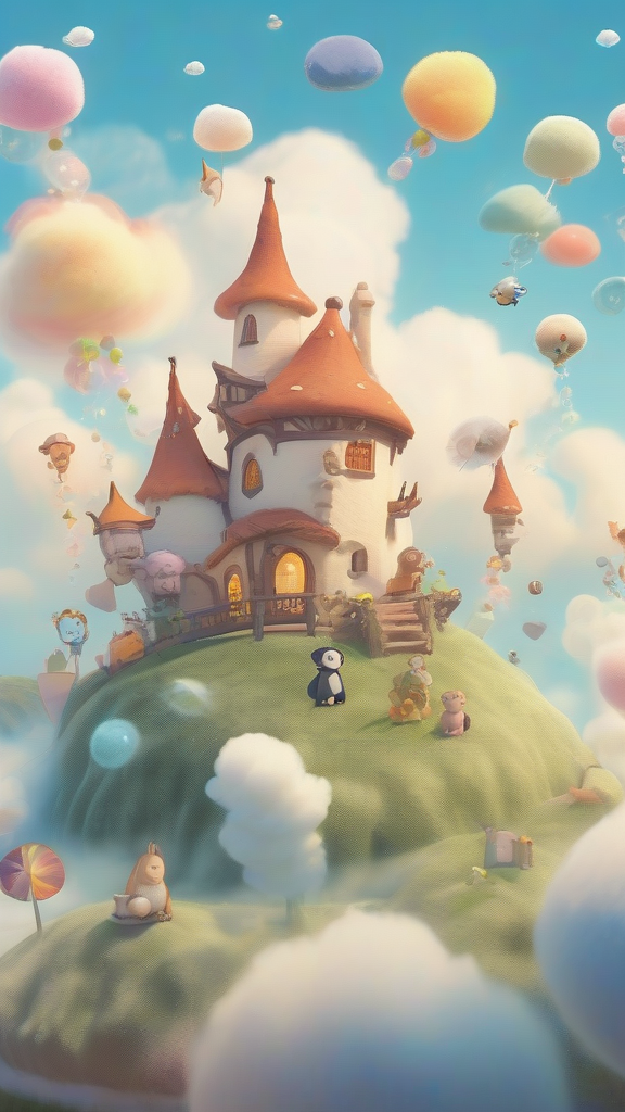 dreamy scene plush toys nature spirits fluffy clouds by Free AI Image Generator & Maker - No login required✨ | AIGAZOU
