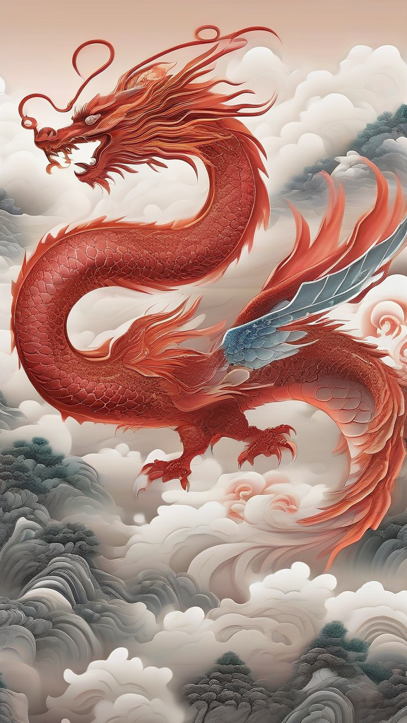 dragon phoenix harmony in chinese art by Free AI Image Generator & Maker - No login required✨ | AIGAZOU