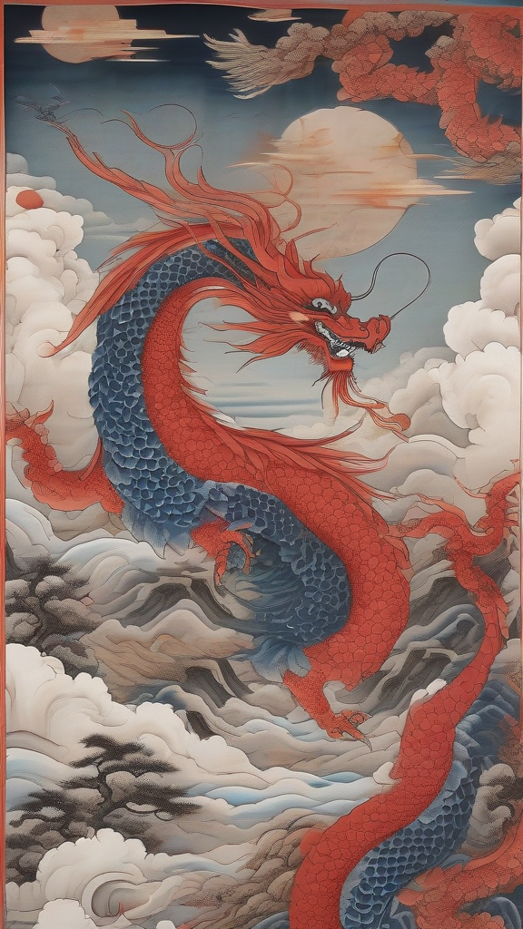dragons phoenixes dance mystical landscape by Free AI Image Generator & Maker - No login required✨ | AIGAZOU