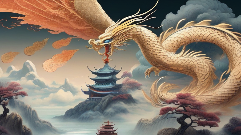 digital artwork chinese mythology dragon phoenix by Free AI Image Generator & Maker - No login required✨ | AIGAZOU