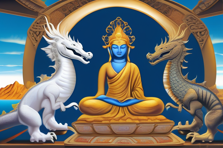 buddha statue with phallus indian goddess white dragon mystical scene by Free AI Image Generator & Maker - No login required✨ | AIGAZOU