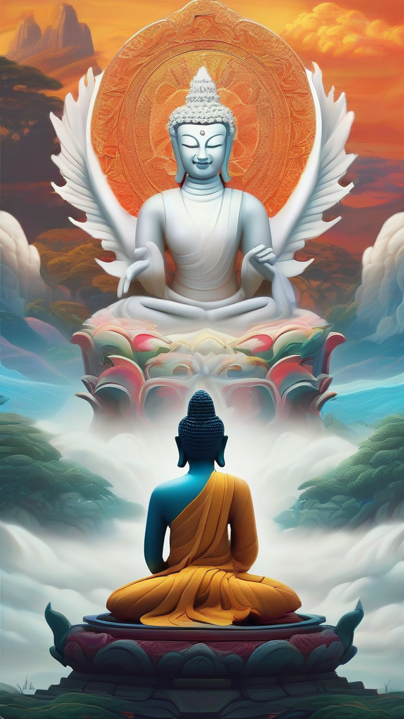 surreal buddha dragon encounter mystical landscape by Free AI Image Generator & Maker - No login required✨ | AIGAZOU