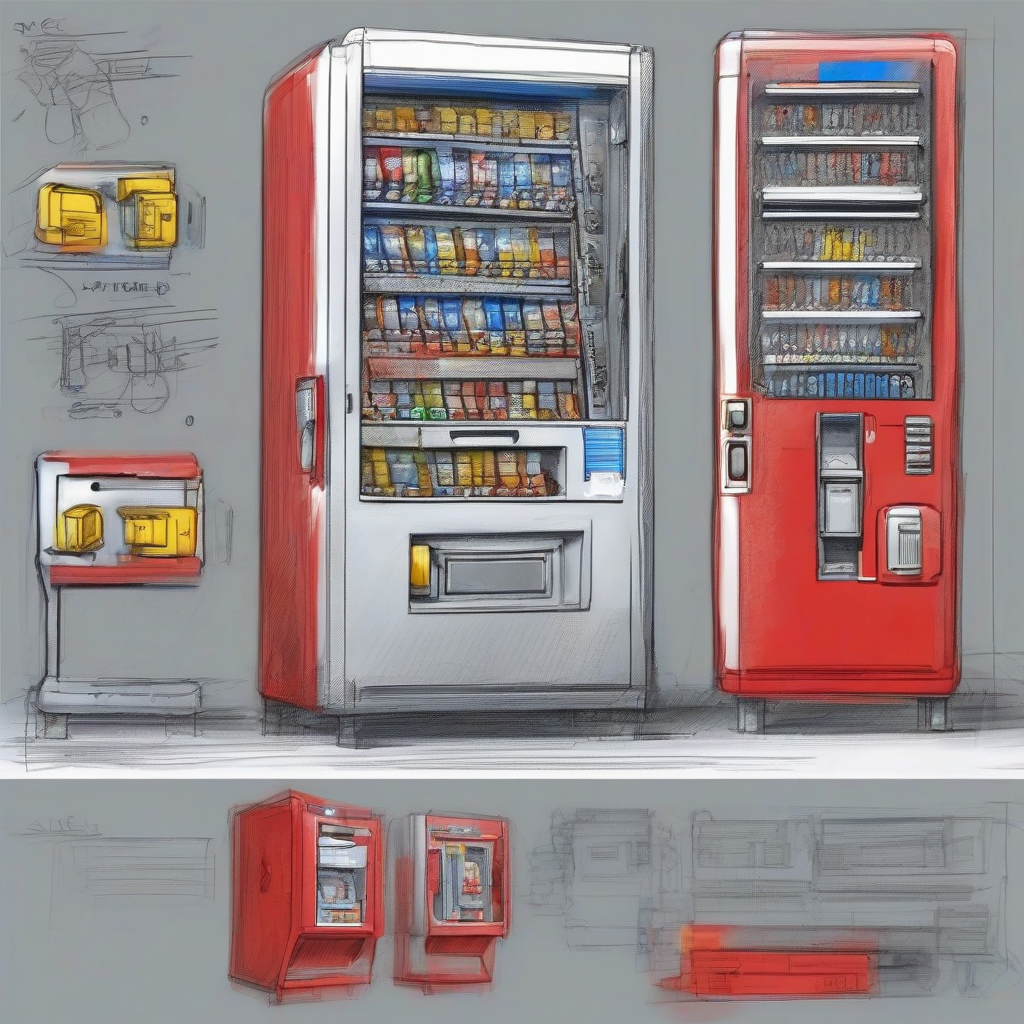 mechanical lock core vending machine sketch by Free AI Image Generator & Maker - No login required✨ | AIGAZOU