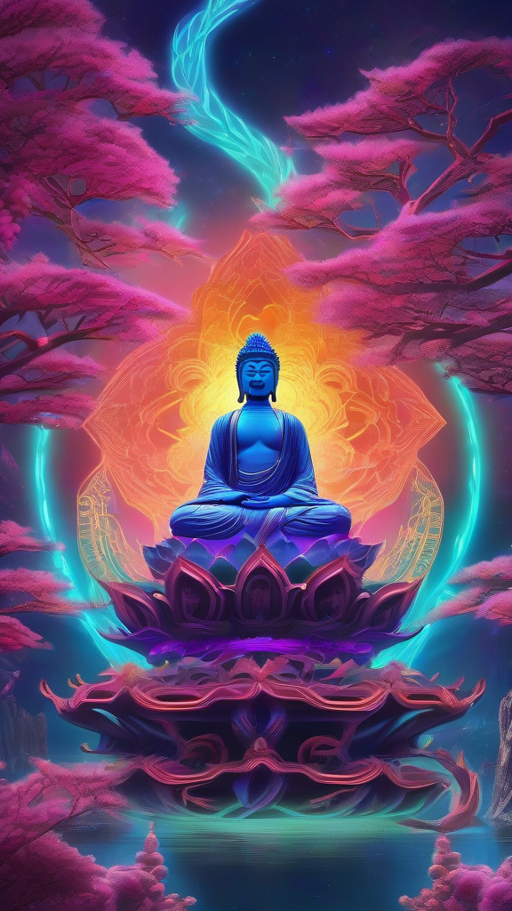 dreamlike nirvana neon buddha wisdom music by Free AI Image Generator & Maker - No login required✨ | AIGAZOU