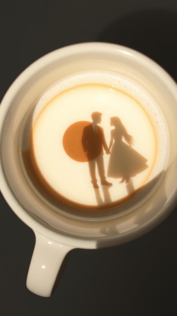 coffee cup asteroid silhouette milk foam nebula school uniform wedding dress by Free AI Image Generator & Maker - No login required✨ | AIGAZOU