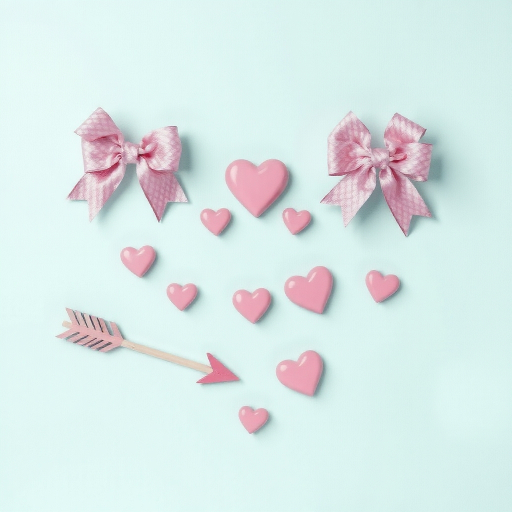 pink bow arrow heart cupid love by Free AI Image Generator & Maker - No login required✨ | AIGAZOU