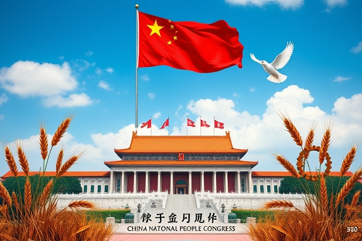 people s assembly hall with national flag and emblem by Free AI Image Generator & Maker - No login required✨ | AIGAZOU