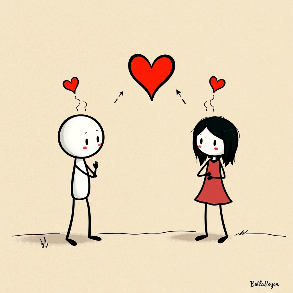 cute stick figures depict loneliness rejection for being different by Free AI Image Generator & Maker - No login required✨ | AIGAZOU